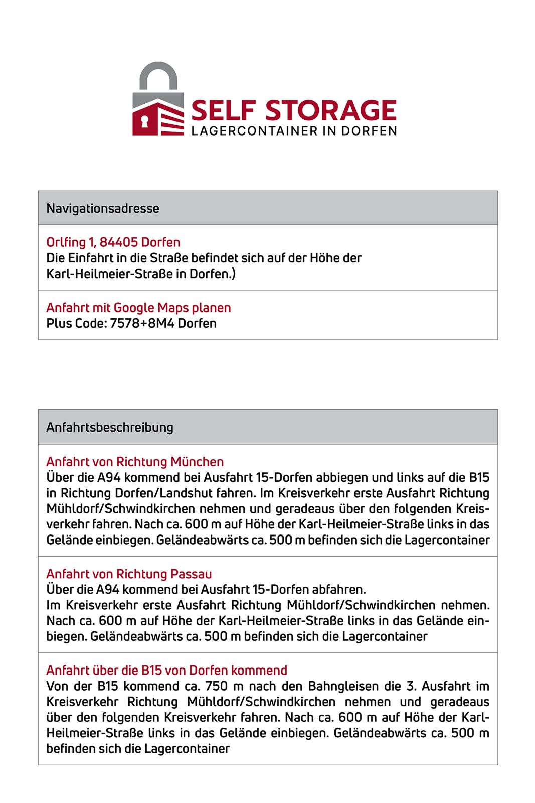 Anfahrt zum Tonwerk Dorfen